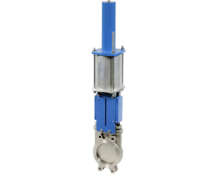 SS knife gate valve 172 DN50 + spring return pneumatic actuator